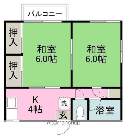 小田ハイツ(2K/1階)の間取り写真