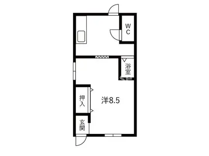 SONRISA藤町(1K/1階)の間取り写真