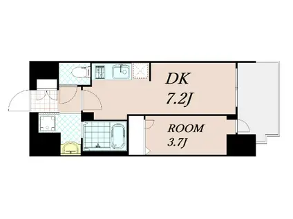 プレサンス塚本ミッドネクスト(1DK/8階)の間取り写真