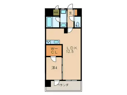 レジーナ小倉(1LDK/6階)の間取り写真