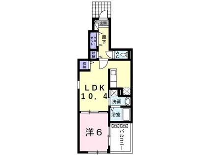 プロムナード・ヒル(1LDK/1階)の間取り写真
