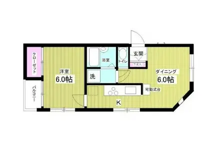 ハウス上原(1DK/1階)の間取り写真