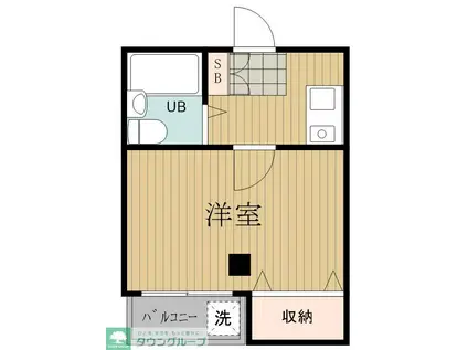 シャトレーヌ松本(1K/3階)の間取り写真