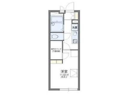 レオパレスシャルムII(1K/3階)の間取り写真