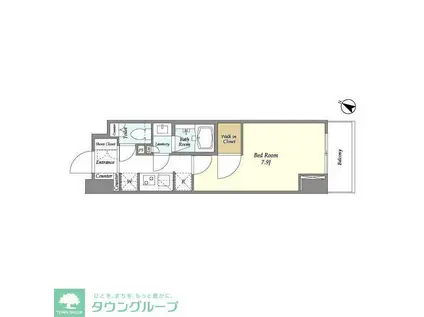 ドゥーエ横濱鶴見(1K/11階)の間取り写真