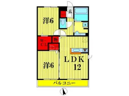 グランデ八潮II(2LDK/1階)の間取り写真