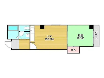 スタークィーン(1LDK/5階)の間取り写真