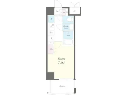 ロイヤルピジョンライズ(1K/8階)の間取り写真