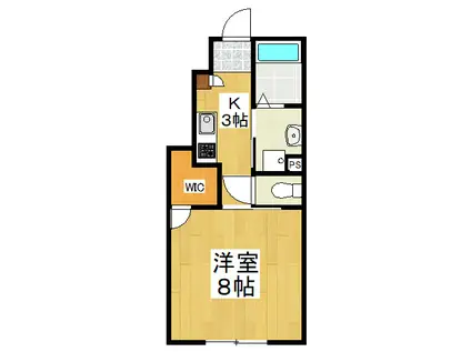 CREAVILLE(1K/1階)の間取り写真