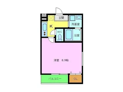 フジパレス浜寺石津5番館(1K/1階)の間取り写真