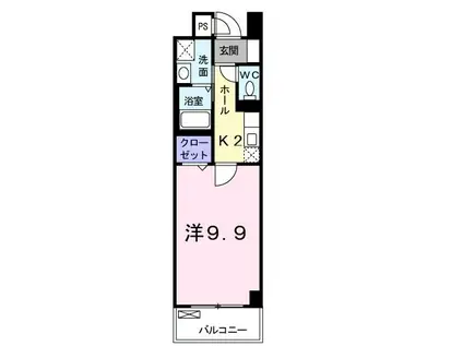 プティネージュ(1K/3階)の間取り写真