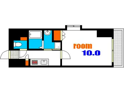 クレール大手町 (1K/10階)の間取り写真