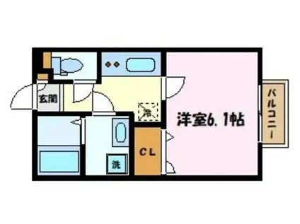 サニーフラット登戸(1K/1階)の間取り写真