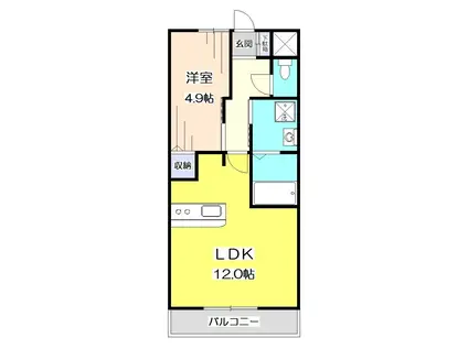 エム シルフィード(1LDK/2階)の間取り写真