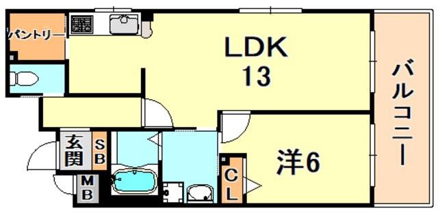 プレサンス新神戸(1LDK/11階)の間取り写真