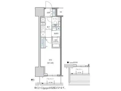 パークアクシス新栄(1K/12階)の間取り写真