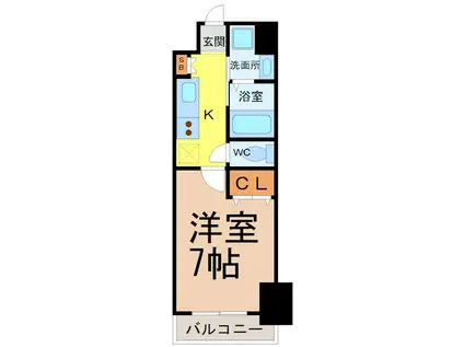 アールズタワー池下西(1K/2階)の間取り写真