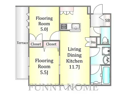 大崎4丁目メゾン(2LDK/1階)の間取り写真