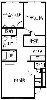 ATEENA永山(2LDK/1階)の間取り写真