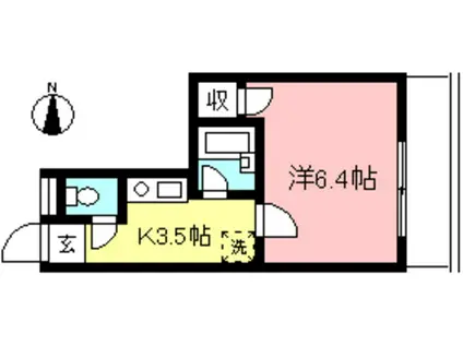 ヴィラベルデK&Y(1K/3階)の間取り写真