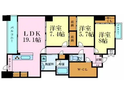 マロン・ド・ヴィラ(3LDK/3階)の間取り写真