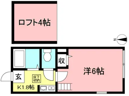 ワイドヒル登戸(1K/1階)の間取り写真