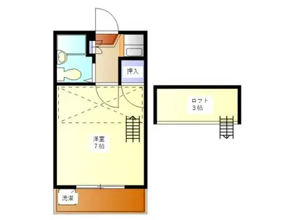 パレス大福(1K/2階)の間取り写真