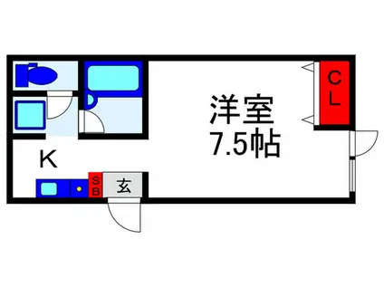 フオンテ-ヌ曽根(1K/3階)の間取り写真