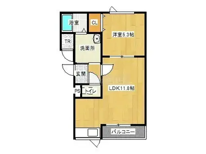 RECT沼ノ端(1LDK/2階)の間取り写真