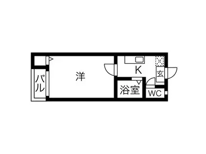 グリーンリーフ喜多山(1K/1階)の間取り写真