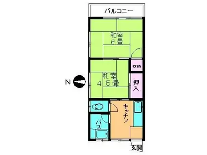 コーポエクセル(2K/2階)の間取り写真