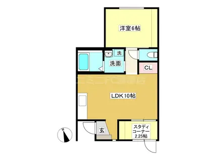 M.M.ステイションアパートメント(1LDK/1階)の間取り写真