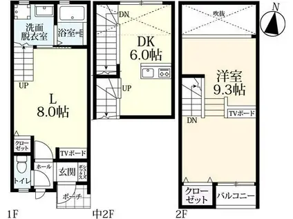 プレミアム天祐(1LDK/1階)の間取り写真