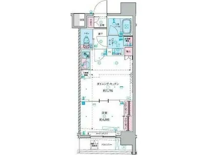 ジェノヴィア東神田グリーンヴェール(1DK/8階)の間取り写真