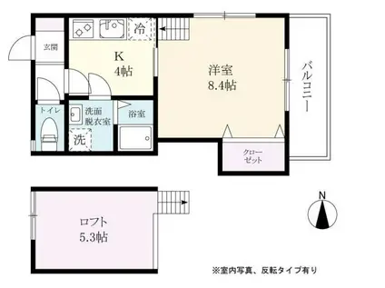 LADDER神埼NEXTII(1K/2階)の間取り写真