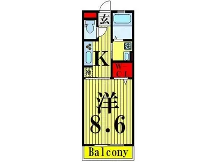 星谷ハイム一番館(1K/3階)の間取り写真