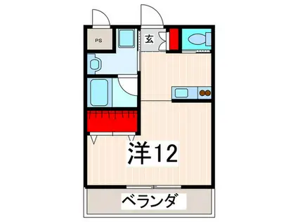 リブェ―ル東山(ワンルーム/1階)の間取り写真