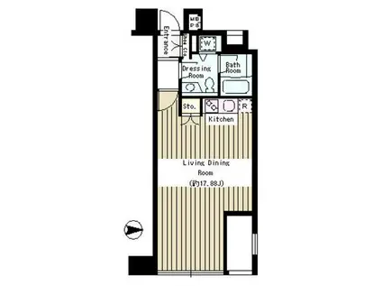 クレアーレ麹町(ワンルーム/6階)の間取り写真