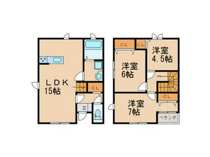 筑紫丘2丁目連棟(3LDK/1階)の間取り写真