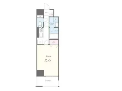 スカイガーデン(1K/8階)の間取り写真