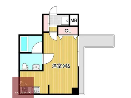 ベリーウェル都島(ワンルーム/4階)の間取り写真