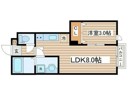 THE ROOM 南仙台駅A(1LDK/1階)の間取り写真