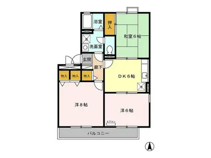 ジュネスなかじま(3DK/3階)の間取り写真