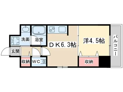 マミネット(1DK/5階)の間取り写真