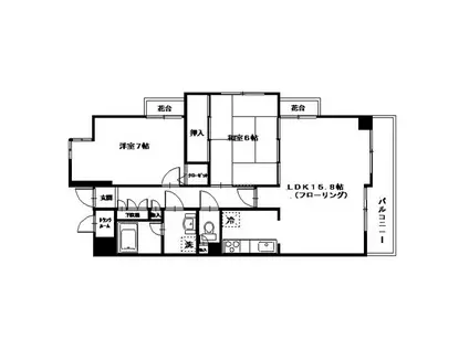 オーキットコート(2LDK/4階)の間取り写真