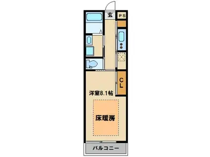 リブリ・英(1K/2階)の間取り写真