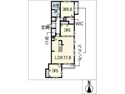 ベルツリーズ本山(3LDK/2階)の間取り写真