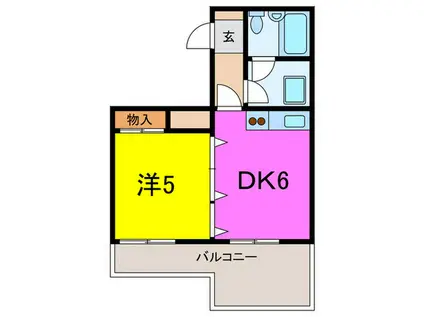 チェリーコート(1DK/1階)の間取り写真