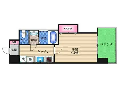 LUXE十三本町(1K/5階)の間取り写真