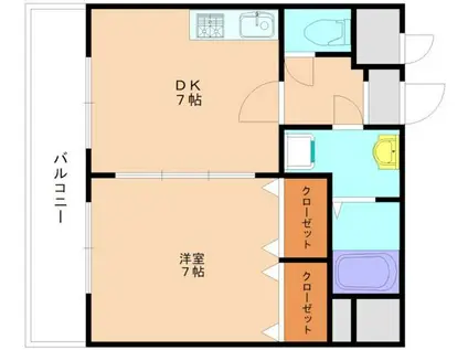 アルベール石丸(1DK/5階)の間取り写真